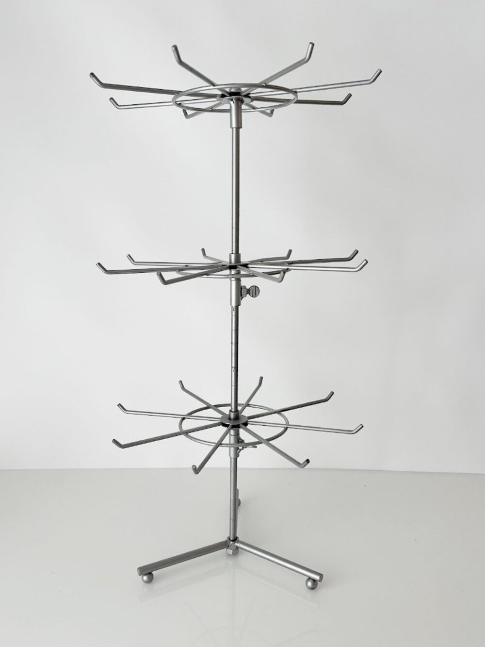 chrome metal 1, 2 or 3 tier rotating jewelry display stand